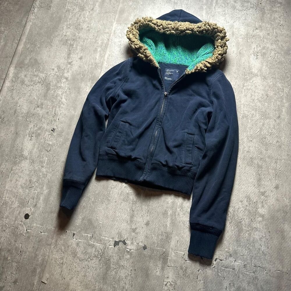 American-eagle Women's Navy and Blue Hoodie